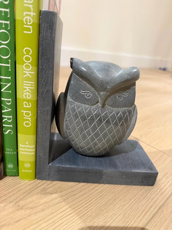 MUST GO - Owl Bookends – Heavy Decorative Stone (Pair) - photo 3
