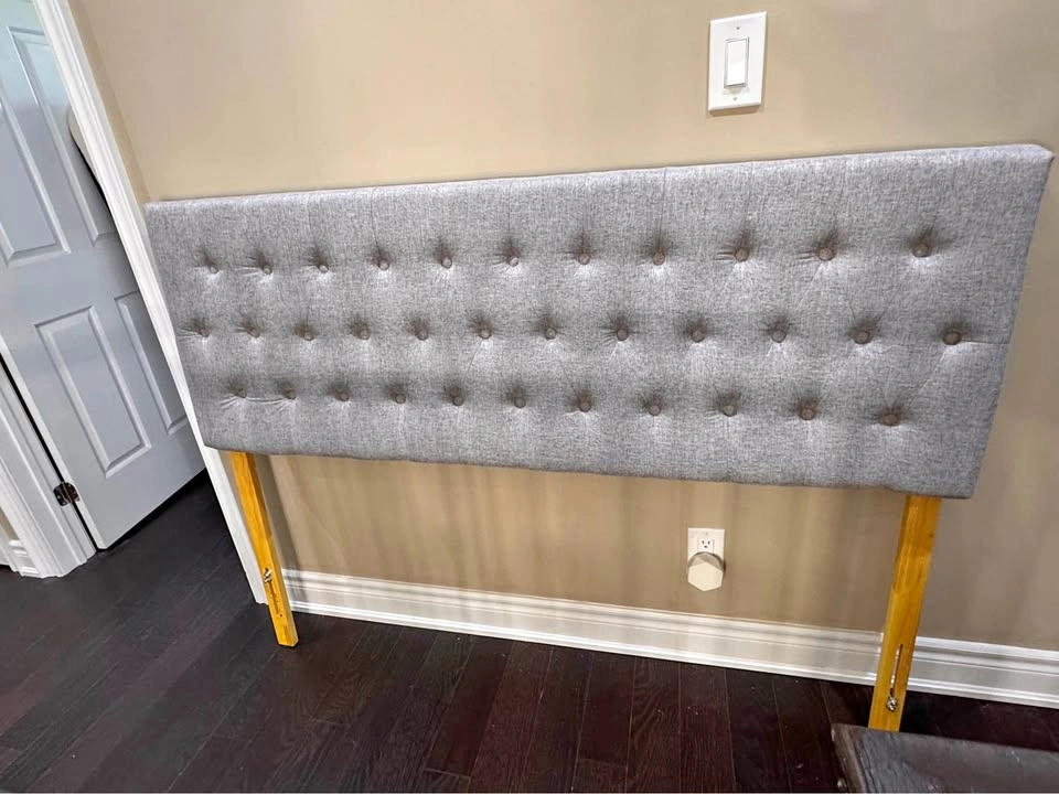 Upholstered Headboard, Queen, Grey Linen color