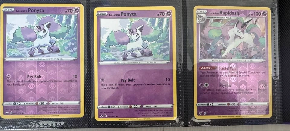 Galarian ponyta/rapidash Pokémon card lot