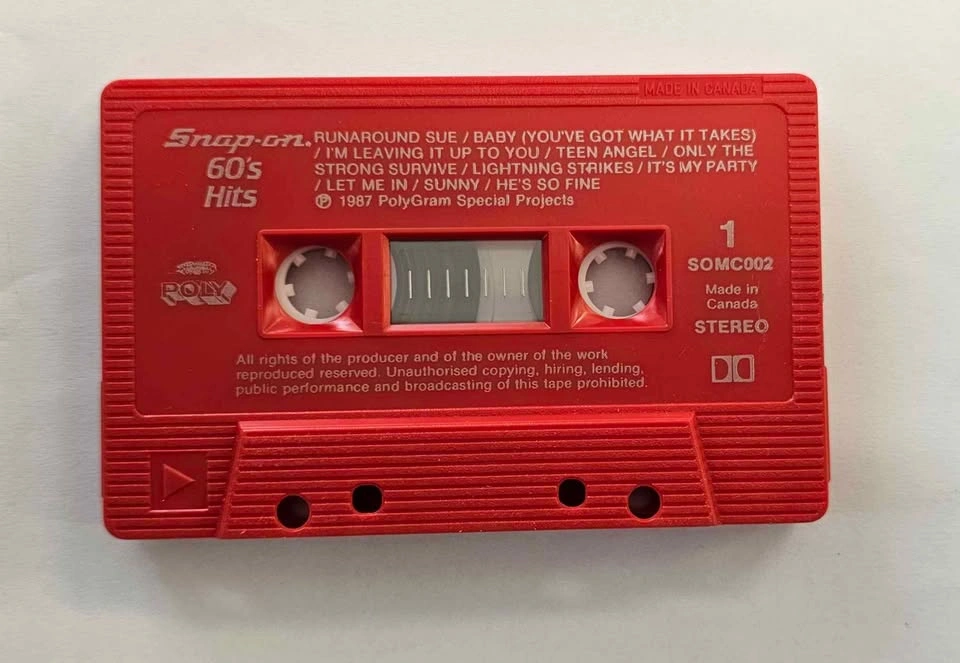 MINT/LIKE NEW: Vintage 1987 Snap-on Tools 60's Hits Cassette - photo 3