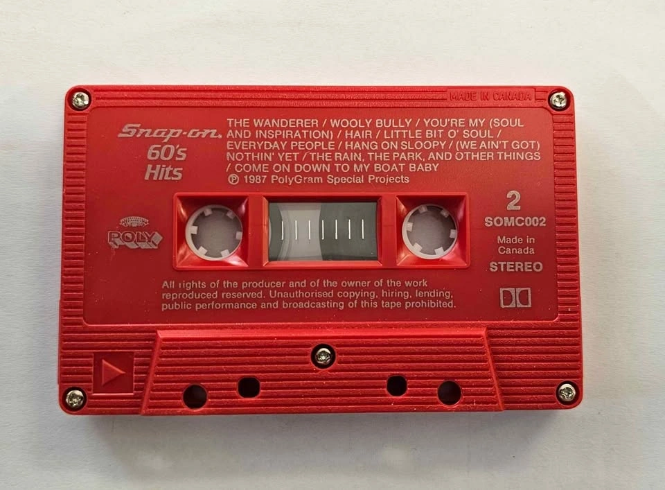 MINT/LIKE NEW: Vintage 1987 Snap-on Tools 60's Hits Cassette - photo 4