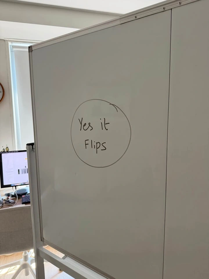 Whiteboard 48 X 36 in, Rolling, Double sided and flip - photo 3