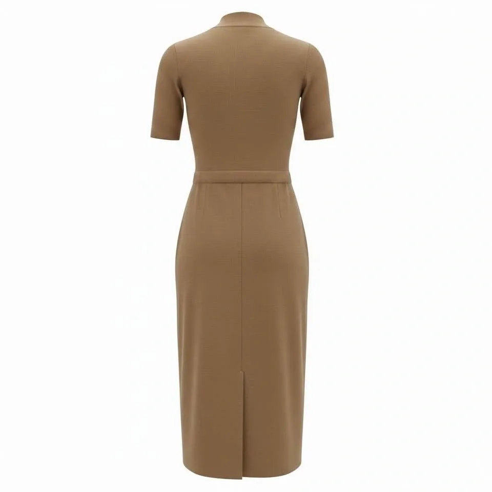 RW&CO Camel Mock Neck Short Sleeve Knit Dress - photo 2