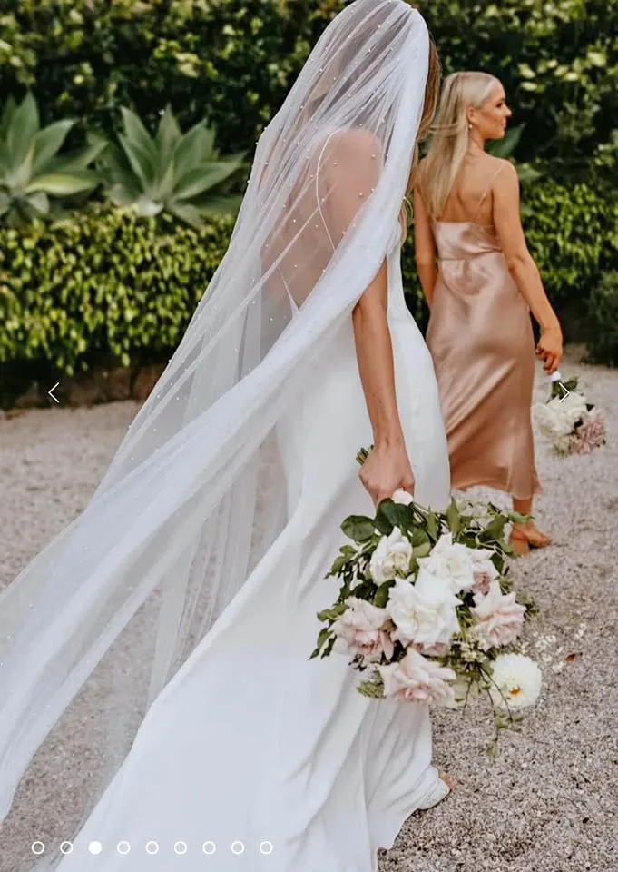 Chapel Pearl Veil Soft White or Ivory thumbnail