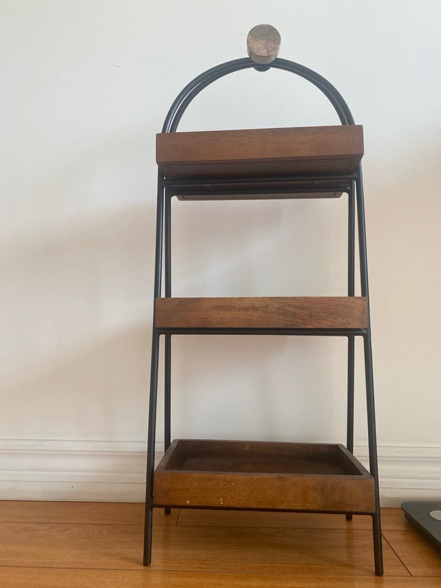 3-Tier Metal and Wood Shelf - photo 3