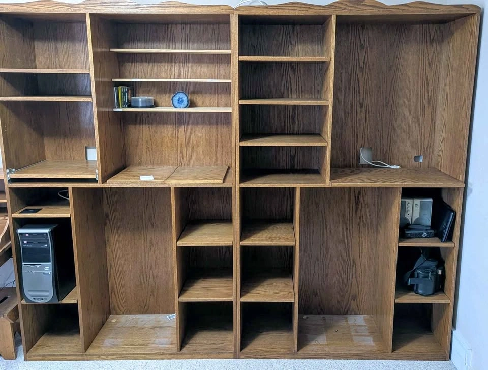 2 Oak shelving units. Each one is 79.5"Hx49"Wx18"D - photo 5