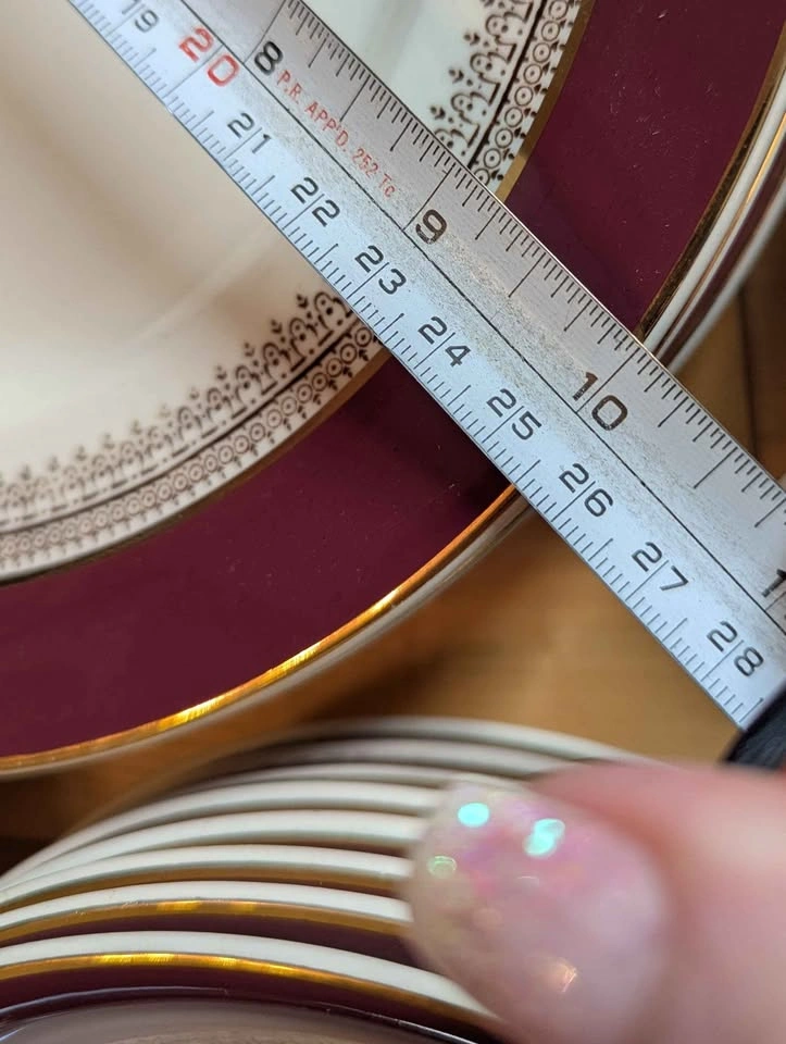 Burgundy Gold 8 PC Dinnerware Set with Serving Pieces - photo 5