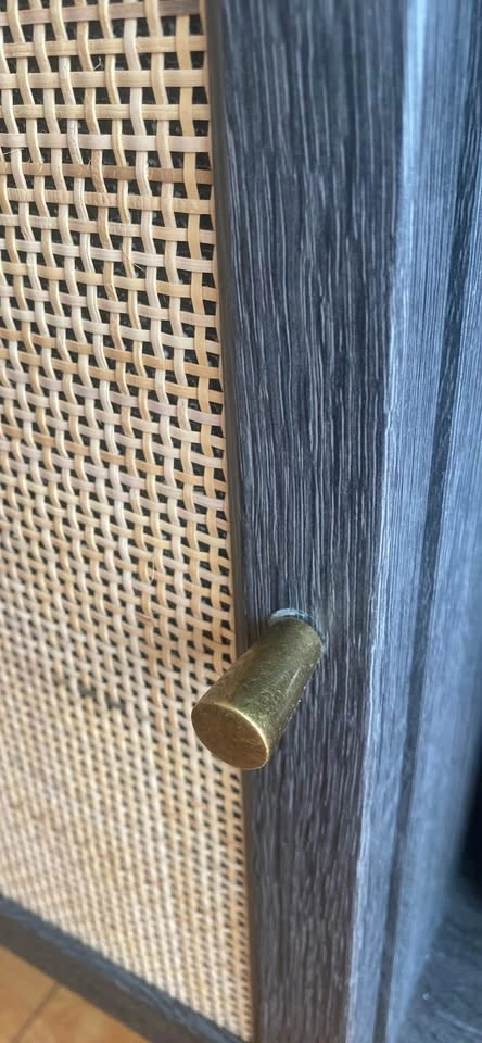MADE Dark Wood Sideboard with Rattan Doors - photo 5