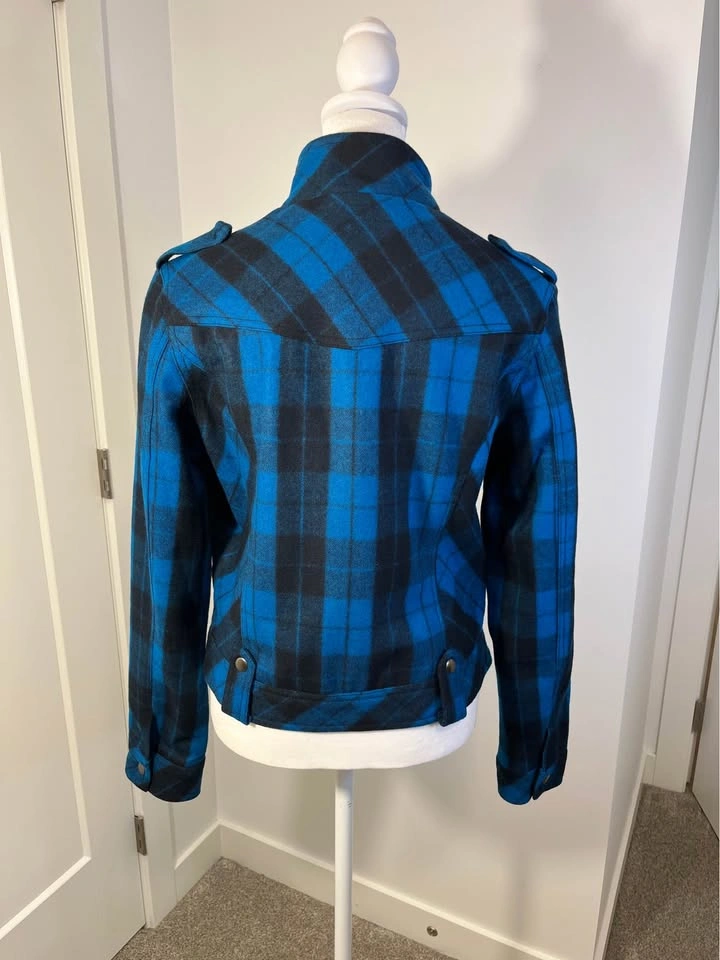FELINE Blue Plaid Zip-Up Women's Jacket - photo 5
