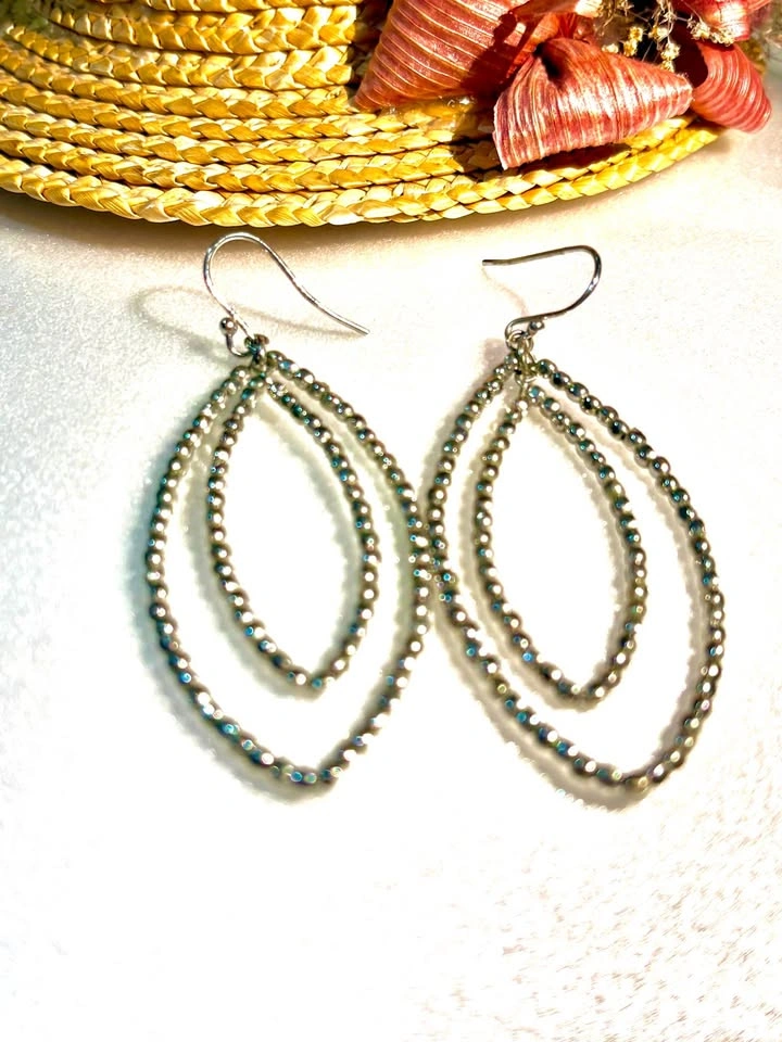 Double Layer Teardrop Beaded Earrings - photo 3