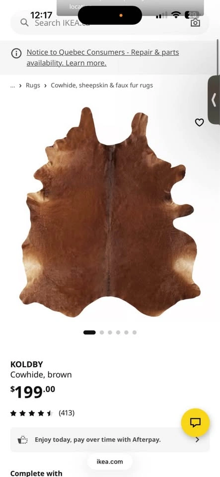 IKEA KOLDBY Cowhide Rug / Carpet - photo 5