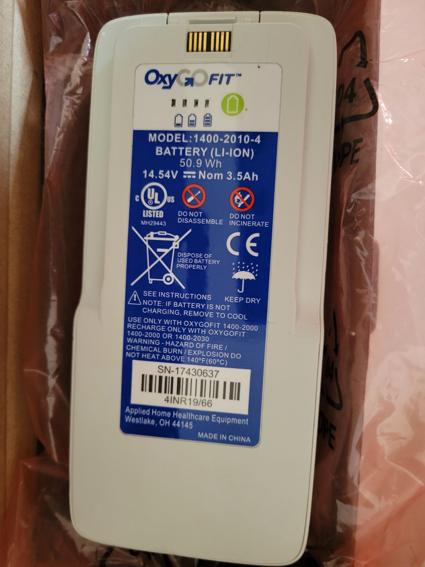 Genuine BA-400 Battery for Inogen G4 OxyGo FIT - photo 2