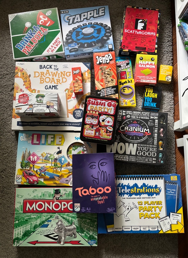 Assorted Hasbro and Party Board Games Collection