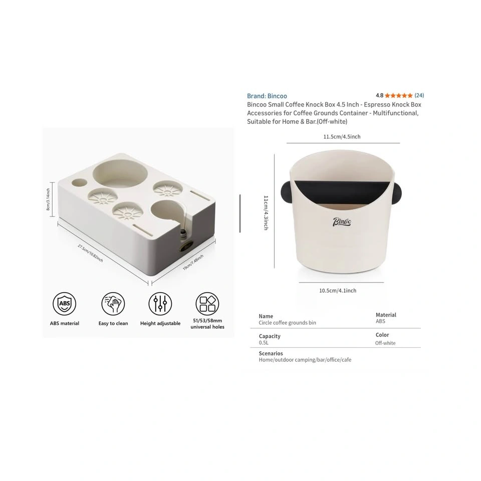 Bincoo Espresso Tamper Station + Knock box for 51/54/58MM - photo 4