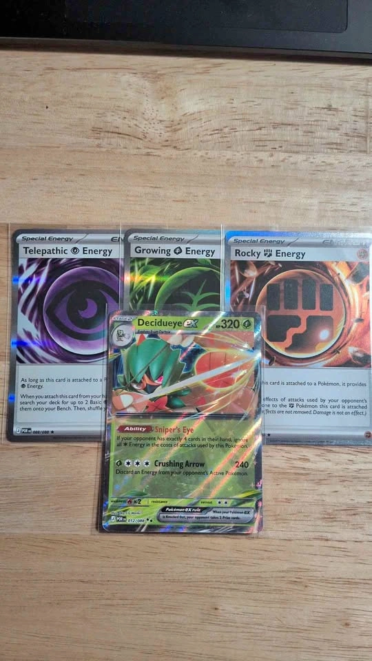 Mint 3 Special Energy and Decidueye ex RR Pokemon Card