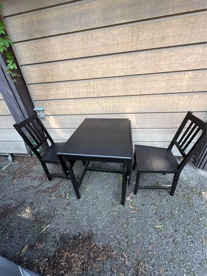 Drop-leaf Table and 2 Chairs - Ikea Ingatorp - photo 3