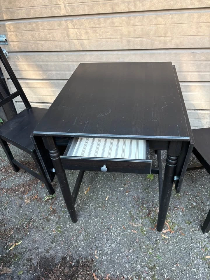 Drop-leaf Table and 2 Chairs - Ikea Ingatorp - photo 5