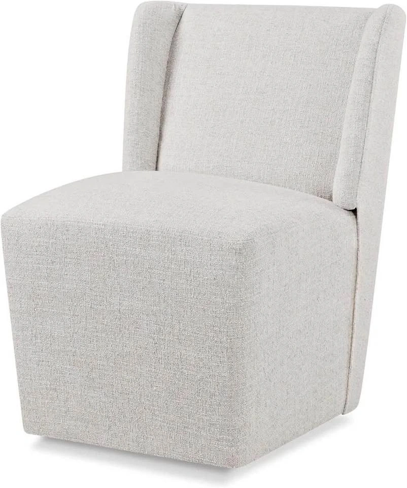 Modern Wingback Accent Chair in Beige Fabric set of 1