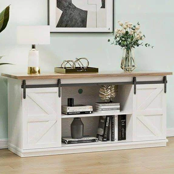 Farmhouse Sliding Barn Door TV Stand