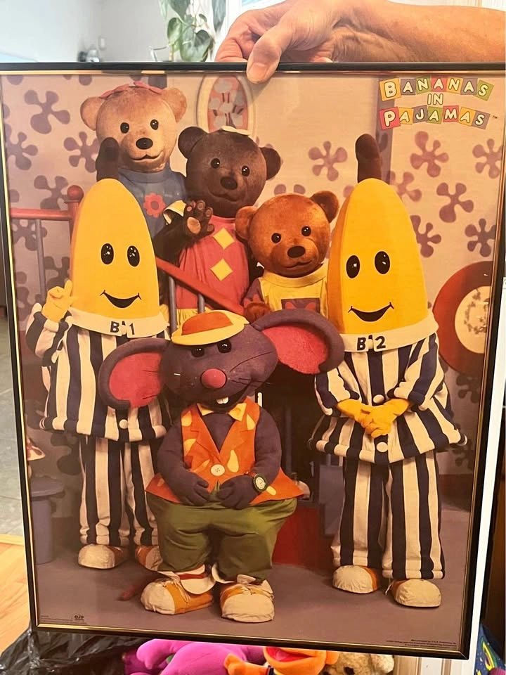 Vintage Bananas in Pajamas Framed Poster