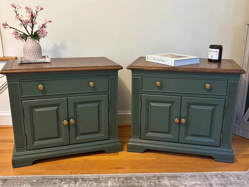 Refinished Bernhardt Solid Wood End Tables / Nightstands
