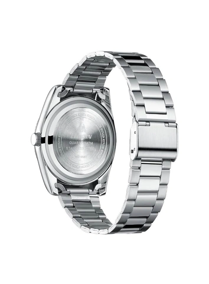 New Stainless Steel Watch Silver Blue Dial - photo 3
