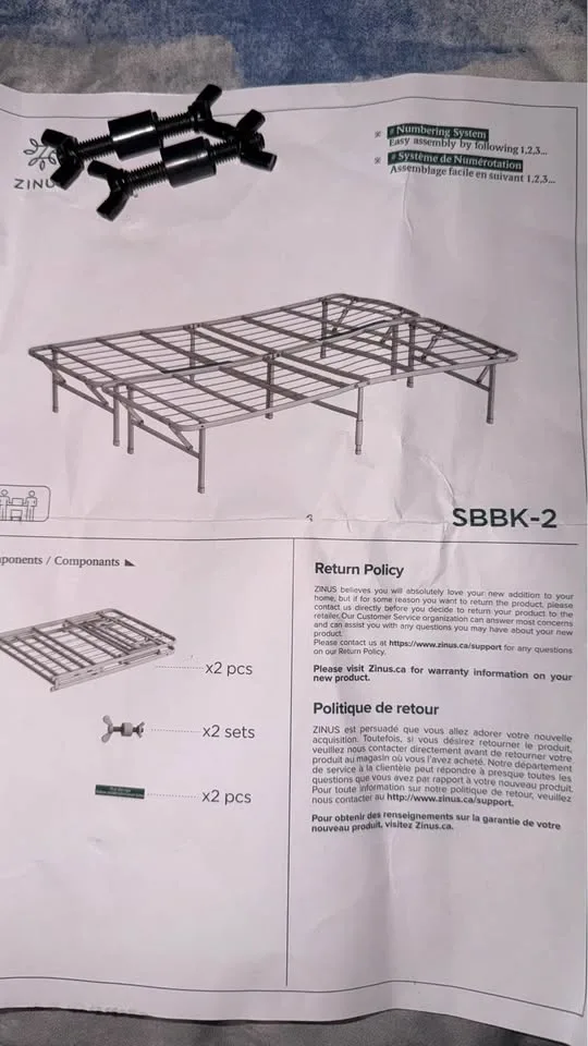 Zinus easy assemble Metal Platform Bed Frame. Full size - photo 3