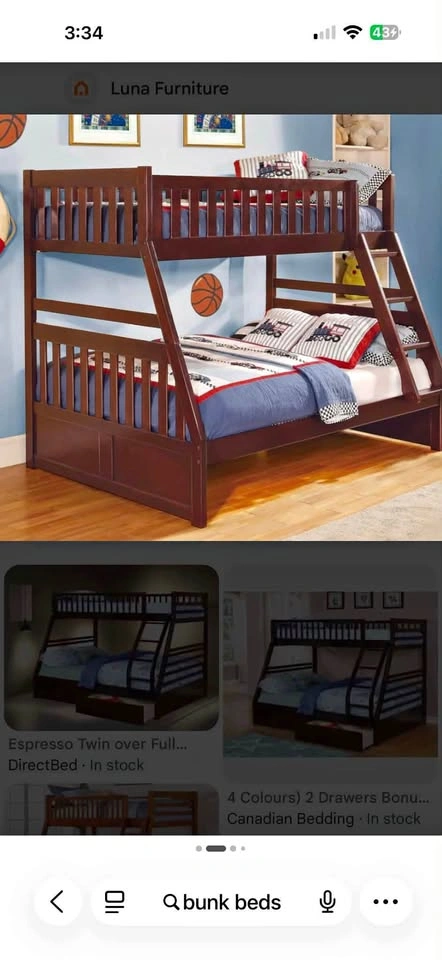 Double and single bunk bed