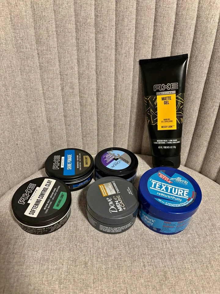 Hair Styling Products Lot - Axe, L'Oreal, Dove, Alberto Balsam