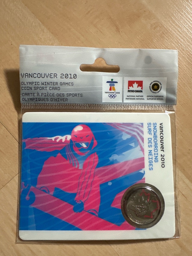 Royal Canadian Mint Vancouver 2010 Snowboarding Coin Card