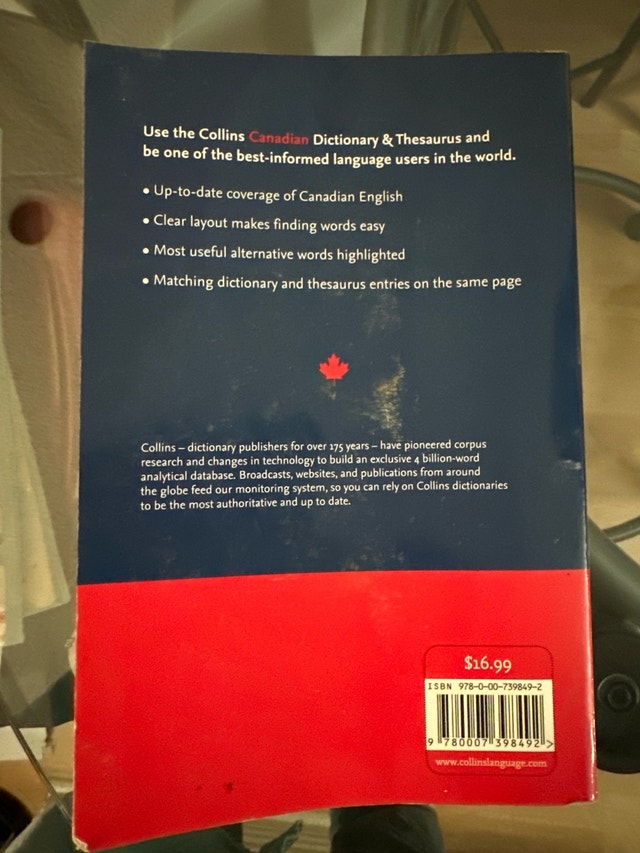 Collins Canadian English Dictionary & Thesaurus - photo 2