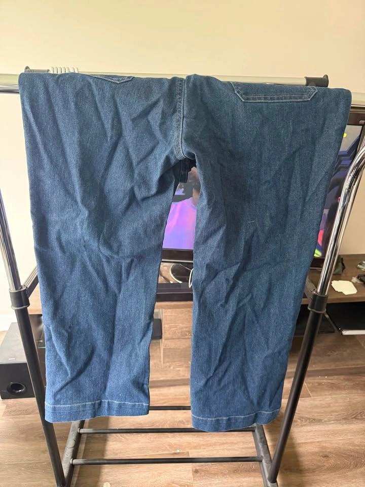 Blue Wide-Leg Denim Jeans sz 10 - photo 2