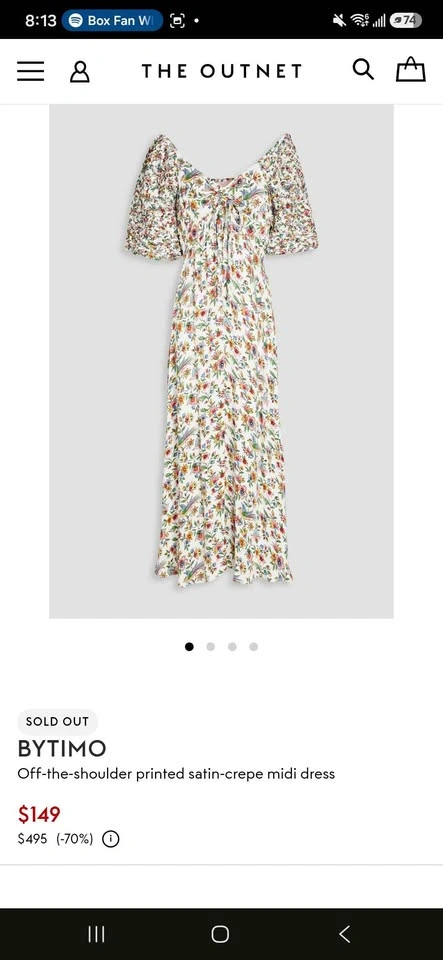 BYTIMO Off-the-shoulder Floral Midi Dress Size XL - photo 3