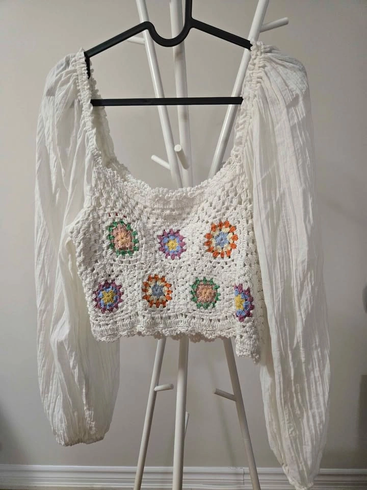 Aerie crop top crochet XL - photo 3