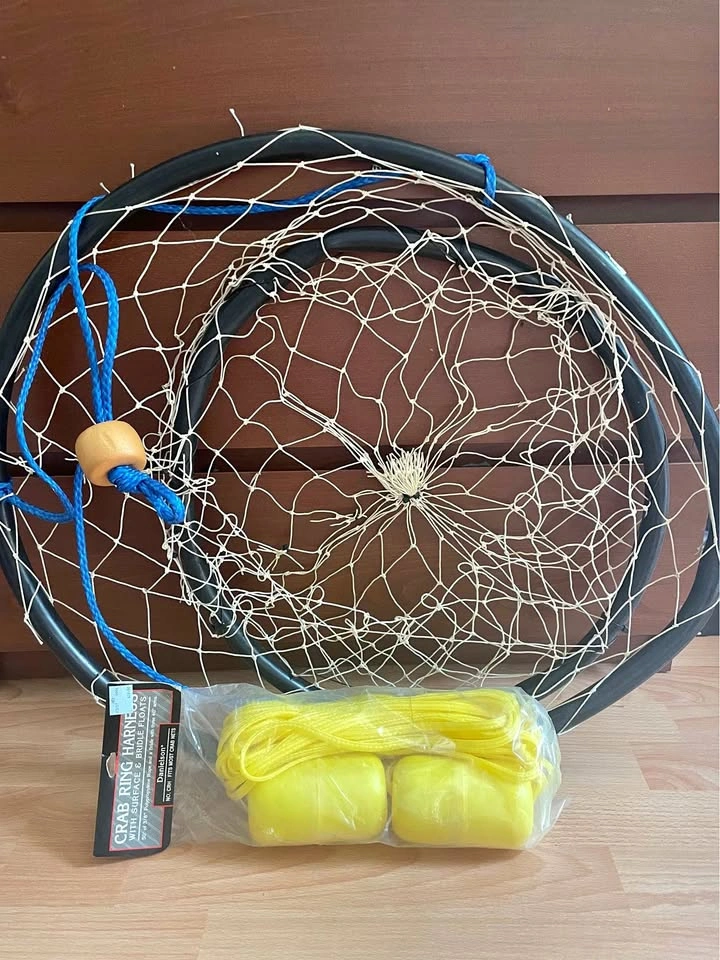 COLLAPSIBLE CRAB TRAP AND RING HARNESS W/ BRIDLE FLOATS