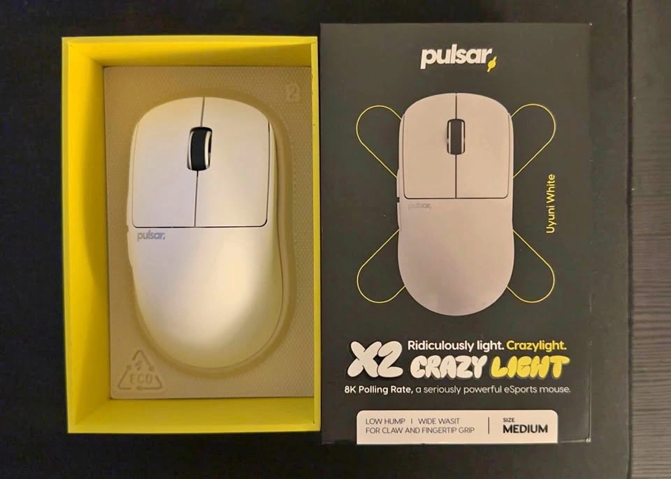 White Pulsar X2 Crazylight Medium Wireless Gaming Mouse