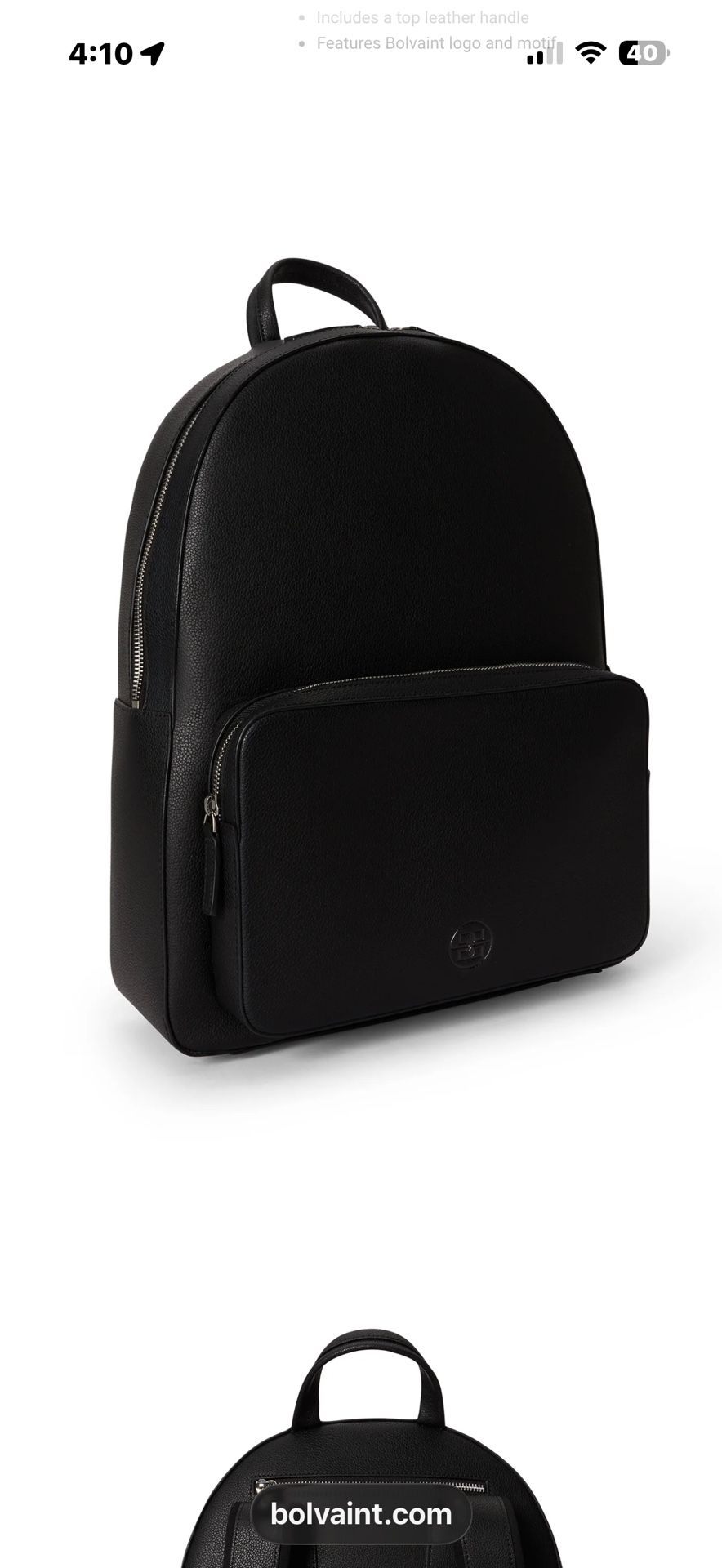 BOLVAINT PARIS Smooth Full Grain Leather Backpack - photo 3