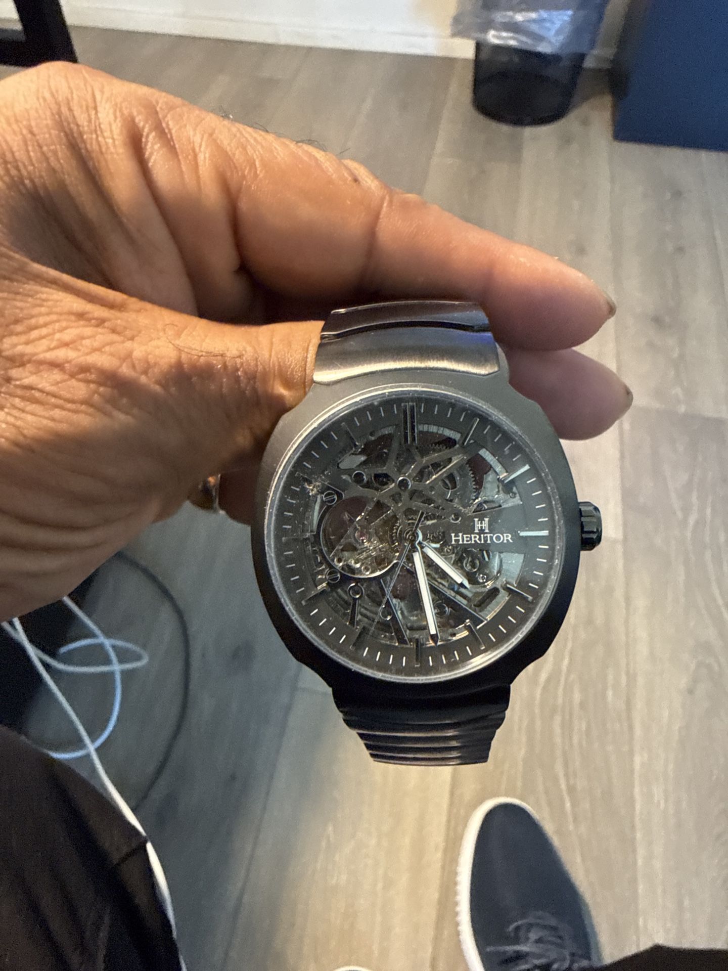 HERITOR MAGNUS AUTOMATIC SKELETON WATCH GUNMETAL HERHS4102
