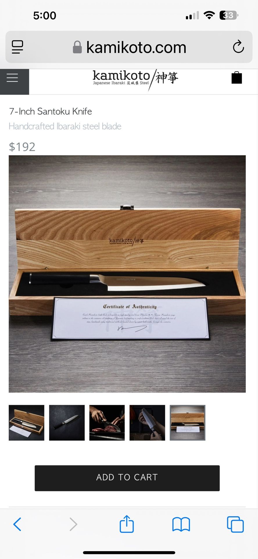 KAMIKOTO SANTOKU CHEF KNIFE