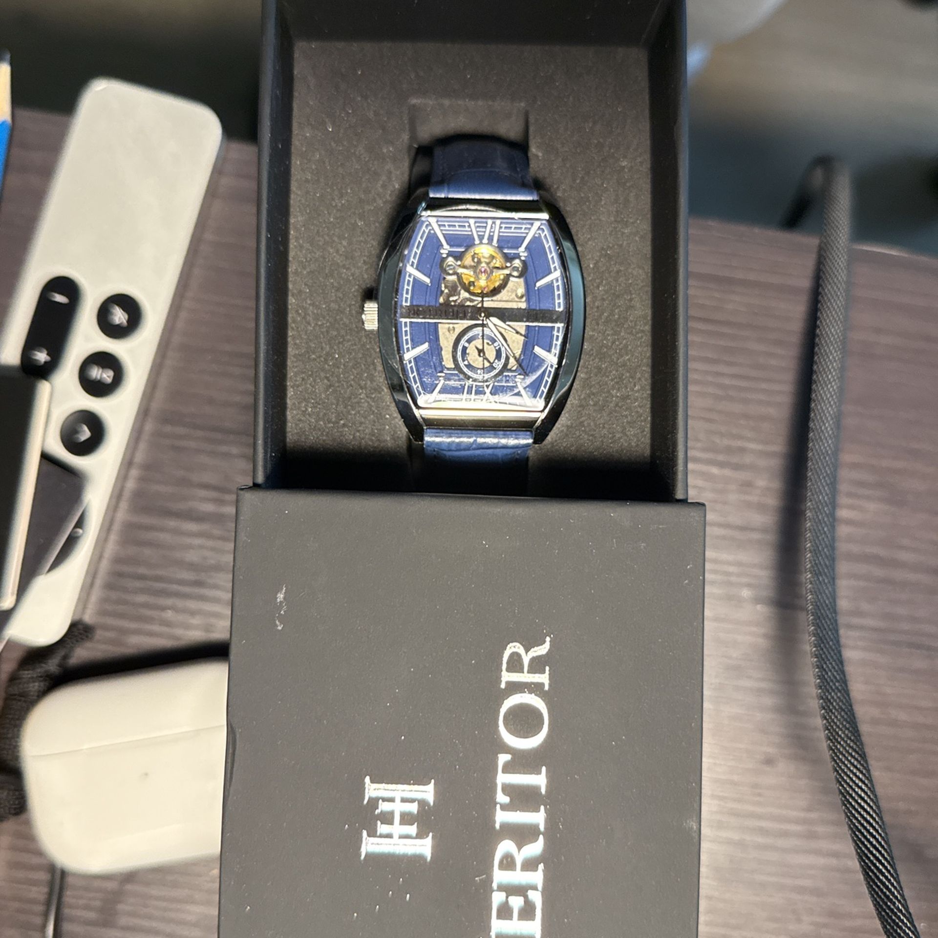 HERITOR AUTOMATIC MASTERSON SEMI SKELETON WATCH