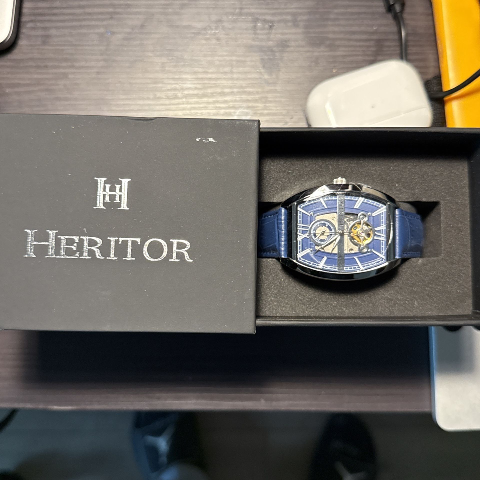 HERITOR AUTOMATIC MASTERSON SEMI SKELETON WATCH - photo 2