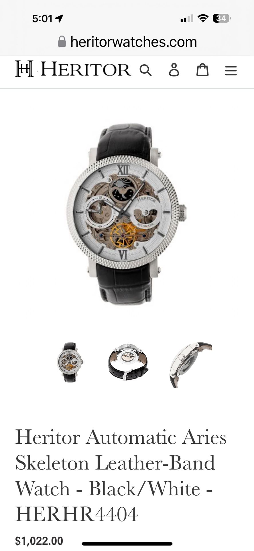 HERITOR AUTOMATIC SKELETON WATCH - photo 2