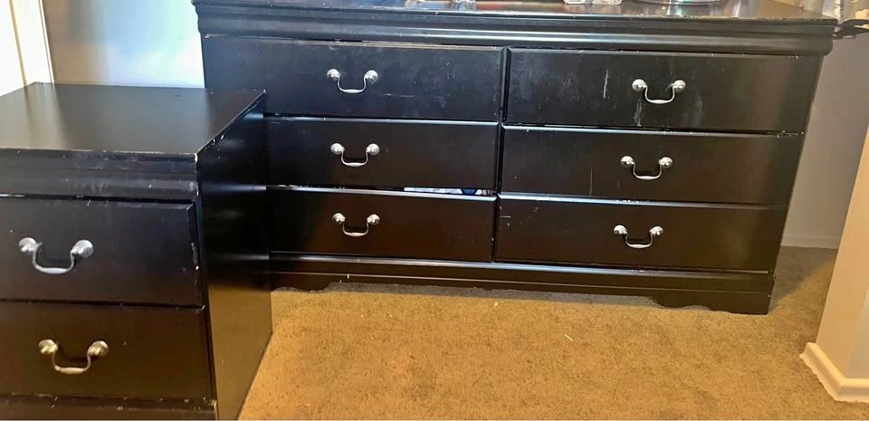 Black Dresser with 2 Matching Nightstands