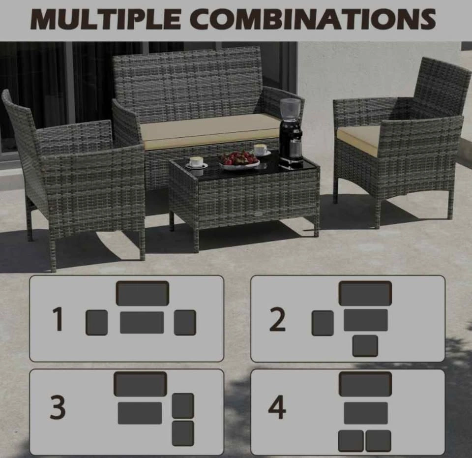 Brand new 4pc patio conversation set in box - photo 3