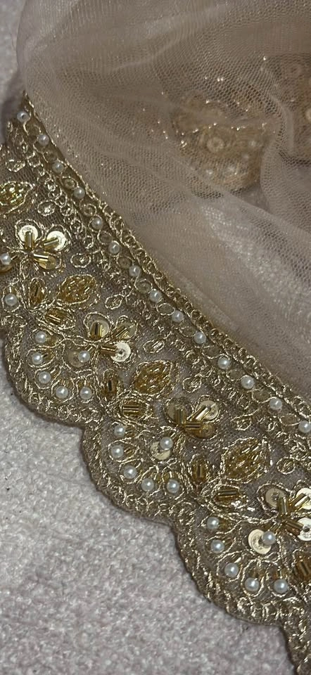 Custom Made Champagne Cathedral Length Bridal Veil - photo 4