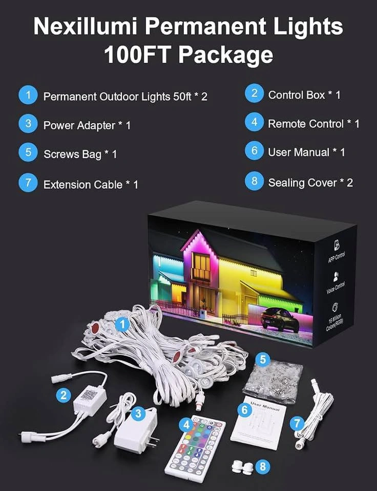 Nexillumi RGB Permanent Outdoor Lights (100 Ft.) - photo 3