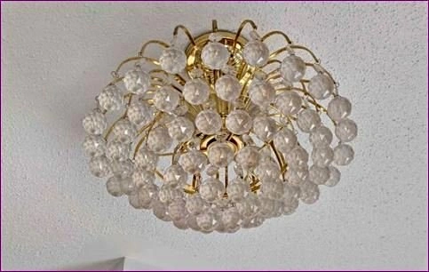 Vintage Snowball crystal flush mount chandelier