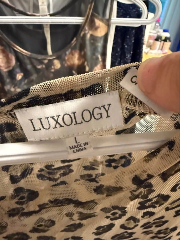 Luxology Leopard Print Mesh Dress Size L - photo 2