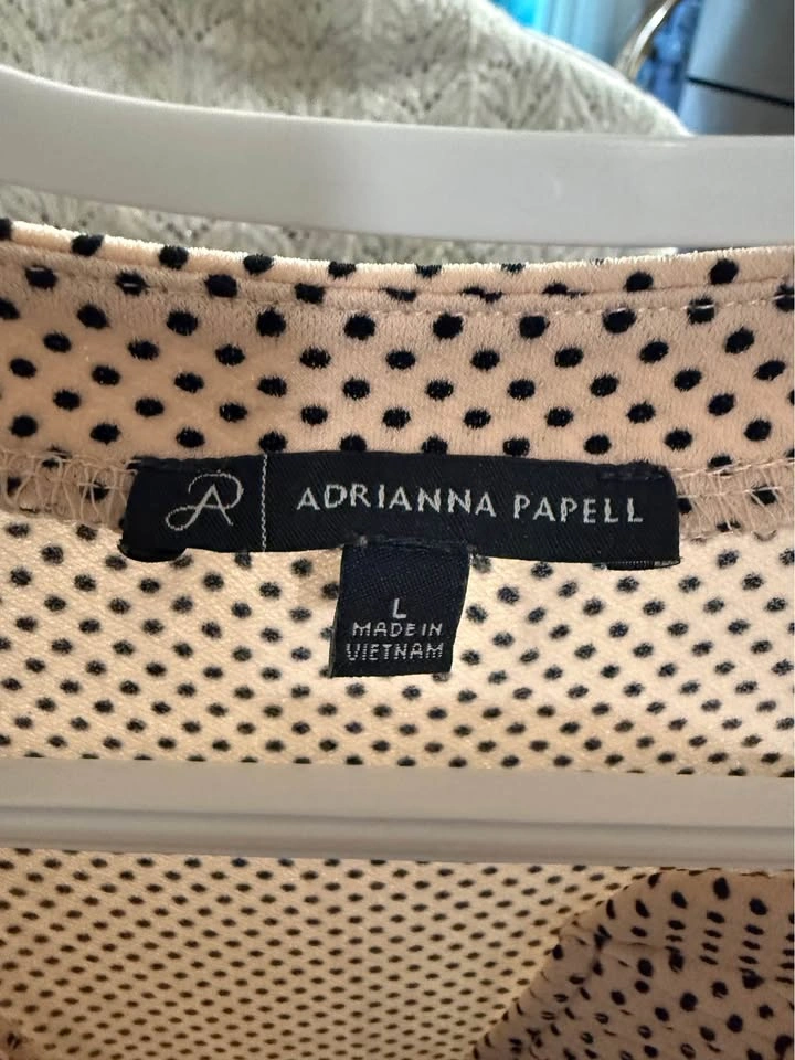 Adrianna Papell Polka Dot Blouse Size L - photo 2