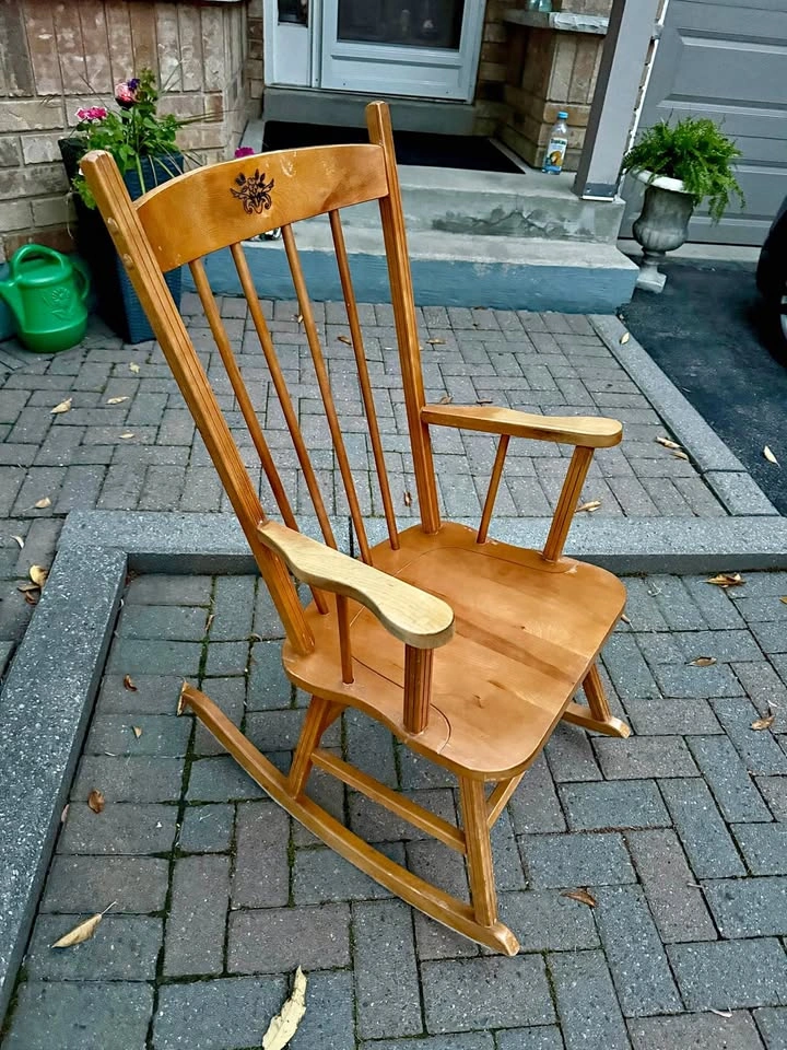 Vintage Wooden Spindle Back Rocking Chair